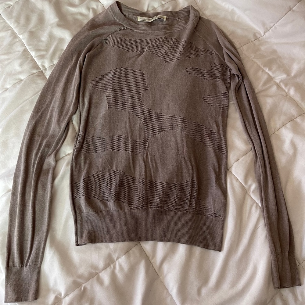 All Saints textured thin sweater grey size S